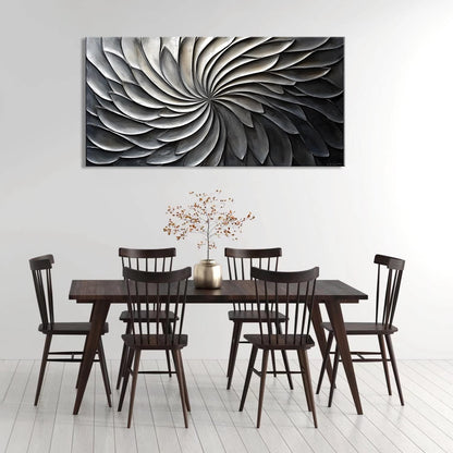 LASMOND Abstract Black and White Wall Art for Living Room Modern Canvas Print Painting Lines Flower