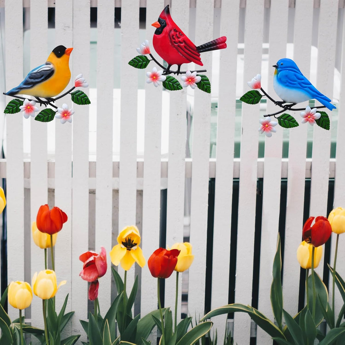 Metal Bird Wall Art 3D Outdoor Sculpture - Suitable for Gardens, Fence, Patio, Living Room