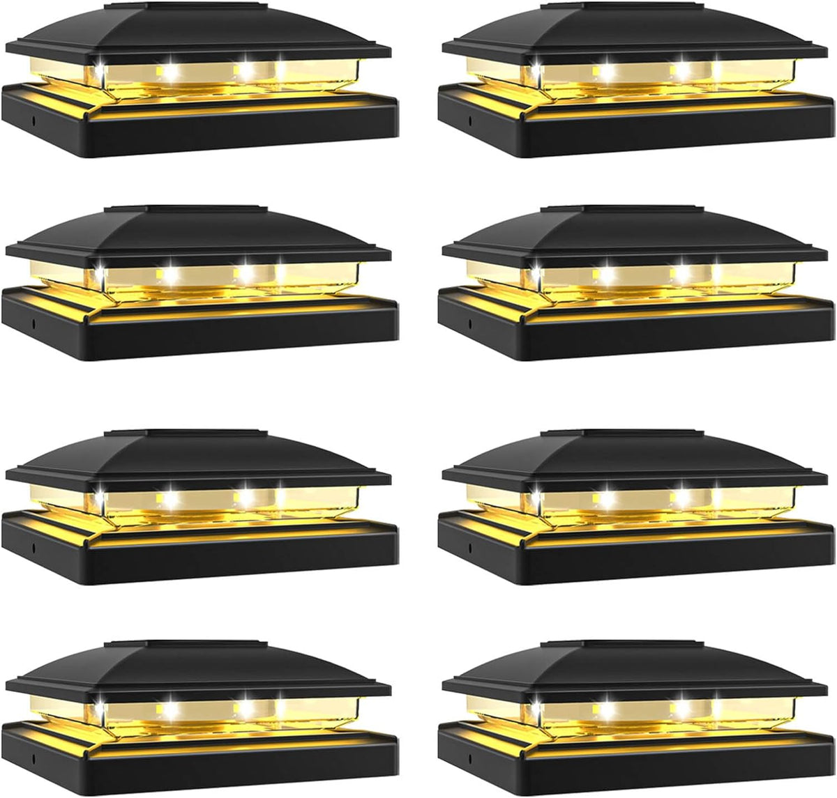 VOLISUN Solar Post Cap Light Outdoor,Solar Fence - Post Lights Waterproof for 4x4/5x5/6x6