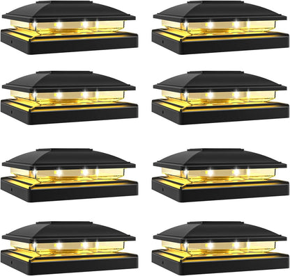 VOLISUN Solar Post Cap Light Outdoor,Solar Fence - Post Lights Waterproof for 4x4/5x5/6x6
