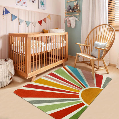 STARUIA Boho Washable Rug 3'x5' Kids Area Rug for Playroom, Colorful Kids Rugs for Bedroom