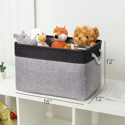 TheWarmHome Storage Basket for Organizing - 16x12x12 inch Cube Storage bin 3 Pack Fabric Storage