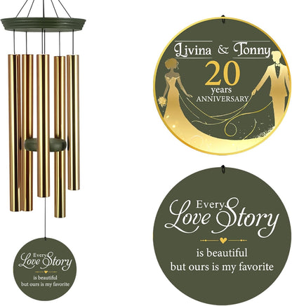 ASTARIN Wedding Memory Day Gifts Wind Chimes Customized, Personalized Wind Chimes 2025, for Couple