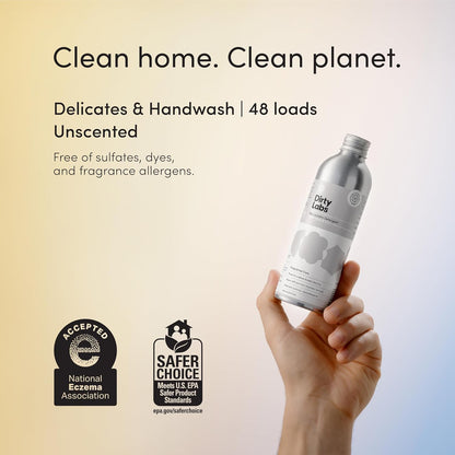 Dirty Labs | Hand Wash and Delicates | Scent Free | 32 Loads (8.6 fl oz) | Bio Enzyme Liquid