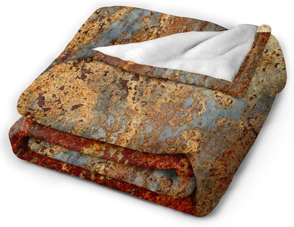 HGOD DESIGNS Brown Rust Colorful Metal Rusty Steel Iron Structure Blanket Throw Blanket Soft