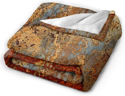 HGOD DESIGNS Brown Rust Colorful Metal Rusty Steel Iron Structure Blanket Throw Blanket Soft