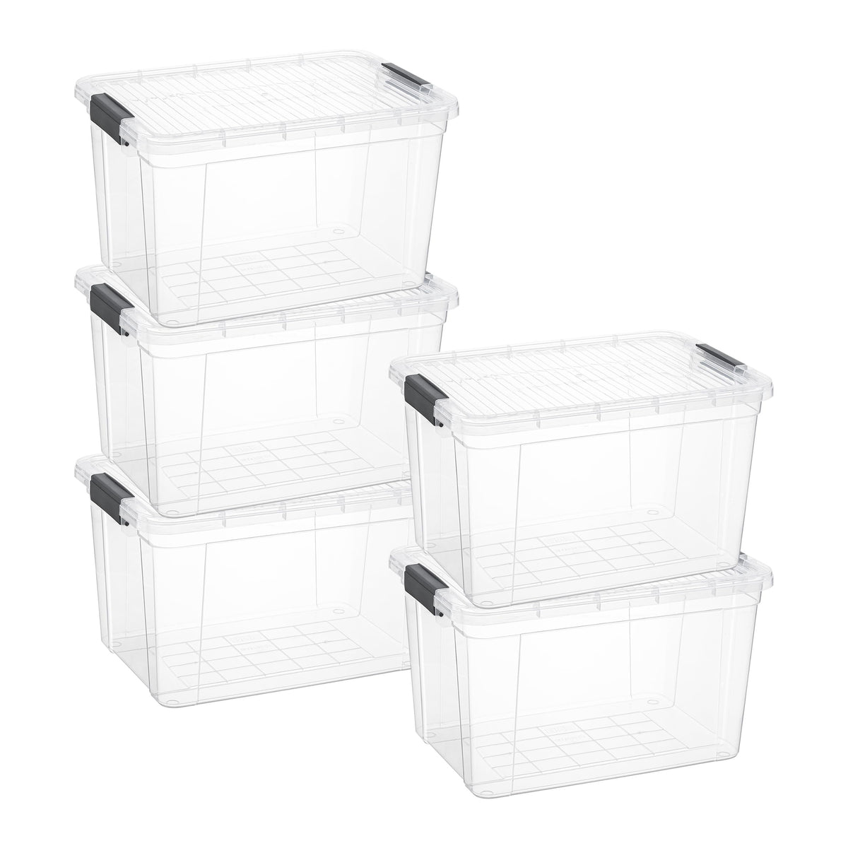 Superio Clear Storage Boxes with Lids, 20 Quart, Deep, BPA Free Plastic Containers, Bins for