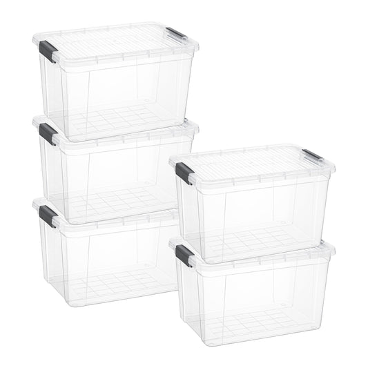 Superio Clear Storage Boxes with Lids, 20 Quart, Deep, BPA Free Plastic Containers, Bins for