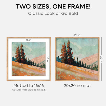Homeforia 20x20 Wood Picture Frame, High End Natural Oak 20 x 20 Square Light Wooden Frames with