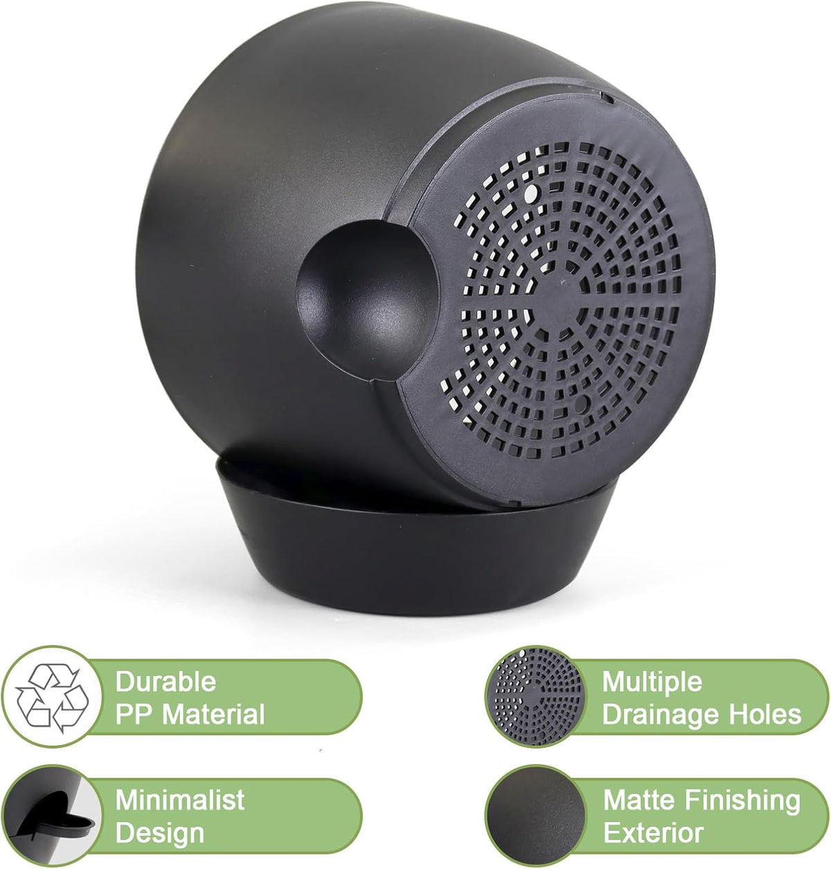 12/10/9 inch Large Self Watering Pots, Planter, Plant Pots with Mesh Drainage Holes for Indoor