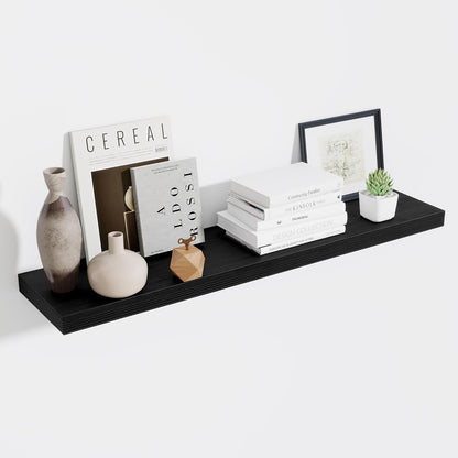 Fun Memories 10 Inch Deep Shelves, Floating Shelves for Wall 48 Inches Long, Wood Floating Shelves