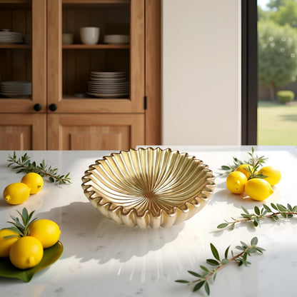10" Large Decorative Bowl decor, Scalloped Bowls for Modern Home Decor,Ruffle Decor,Stylish Key