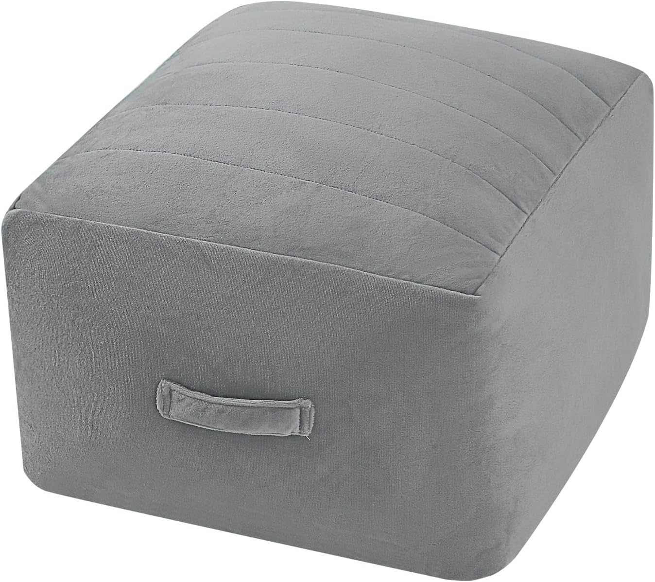 MeMoreCool Square Stuffed Pouf Ottoman Foot Rest, Floor Pouf Foot Stool with Foam Chunk Filling