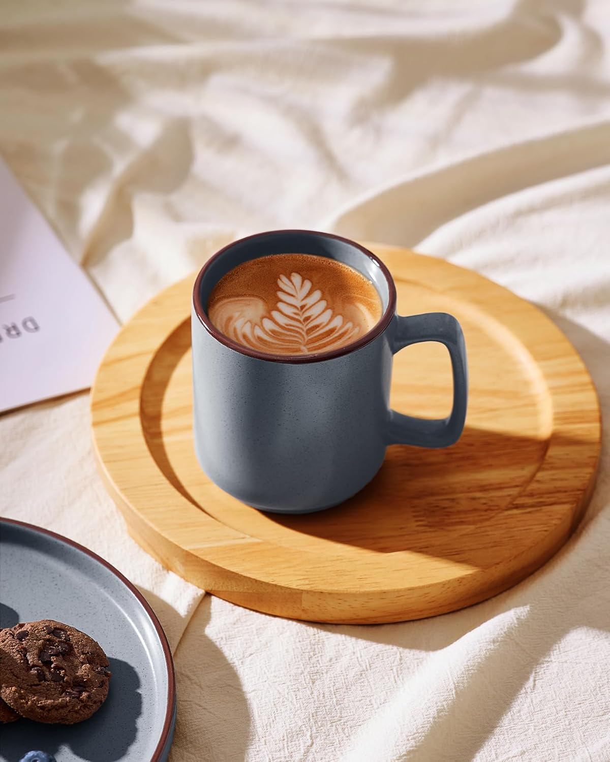 famiware Coffee Mugs Set of 4, Nebula 14oz Coffee Mugs, Ceramic Cup Set with Handle for Latte, Tea