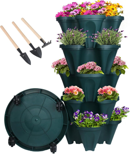Vertical Planter 5 Tier Stackable Planters Garden Planters Strawberry Herb Flower and Vegetable