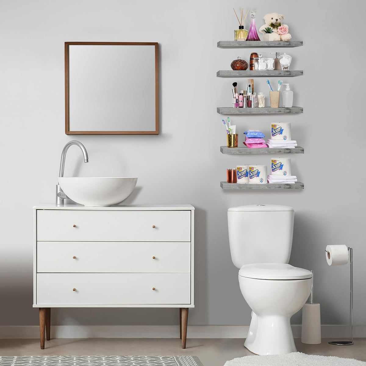 Sorbus Floating Shelves for Wall, Bathroom Shelves Wall Mounted for Kitchen, Bedroom, Living Room