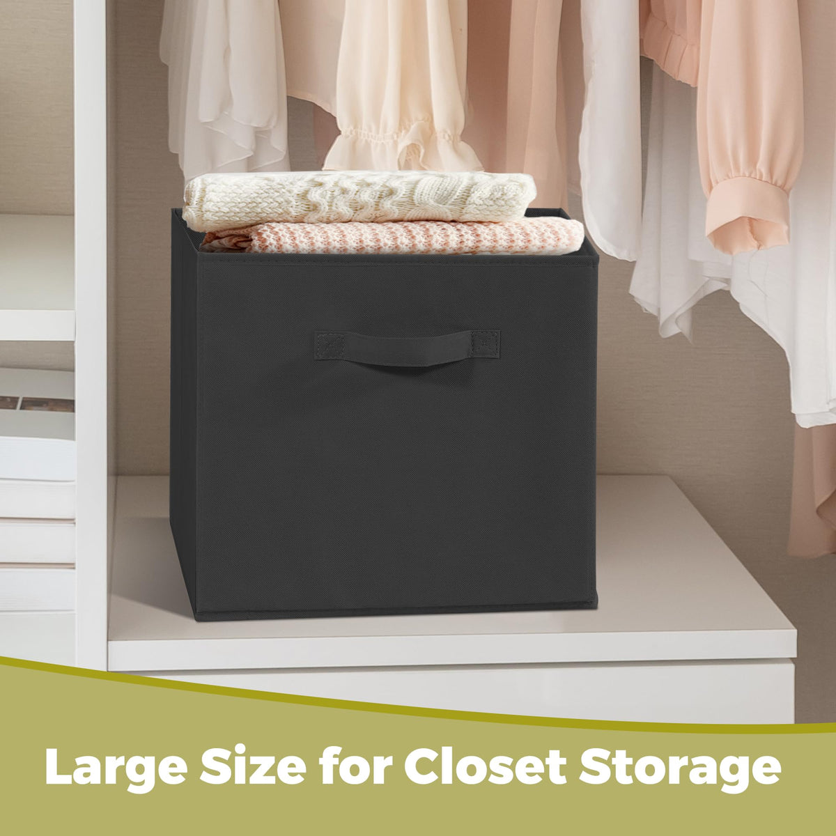 STORAGEIDEAS 11x11 Storage Bins, Set of 4 Storage Cubes, Collapsible Cube Storage Bins, Fabric