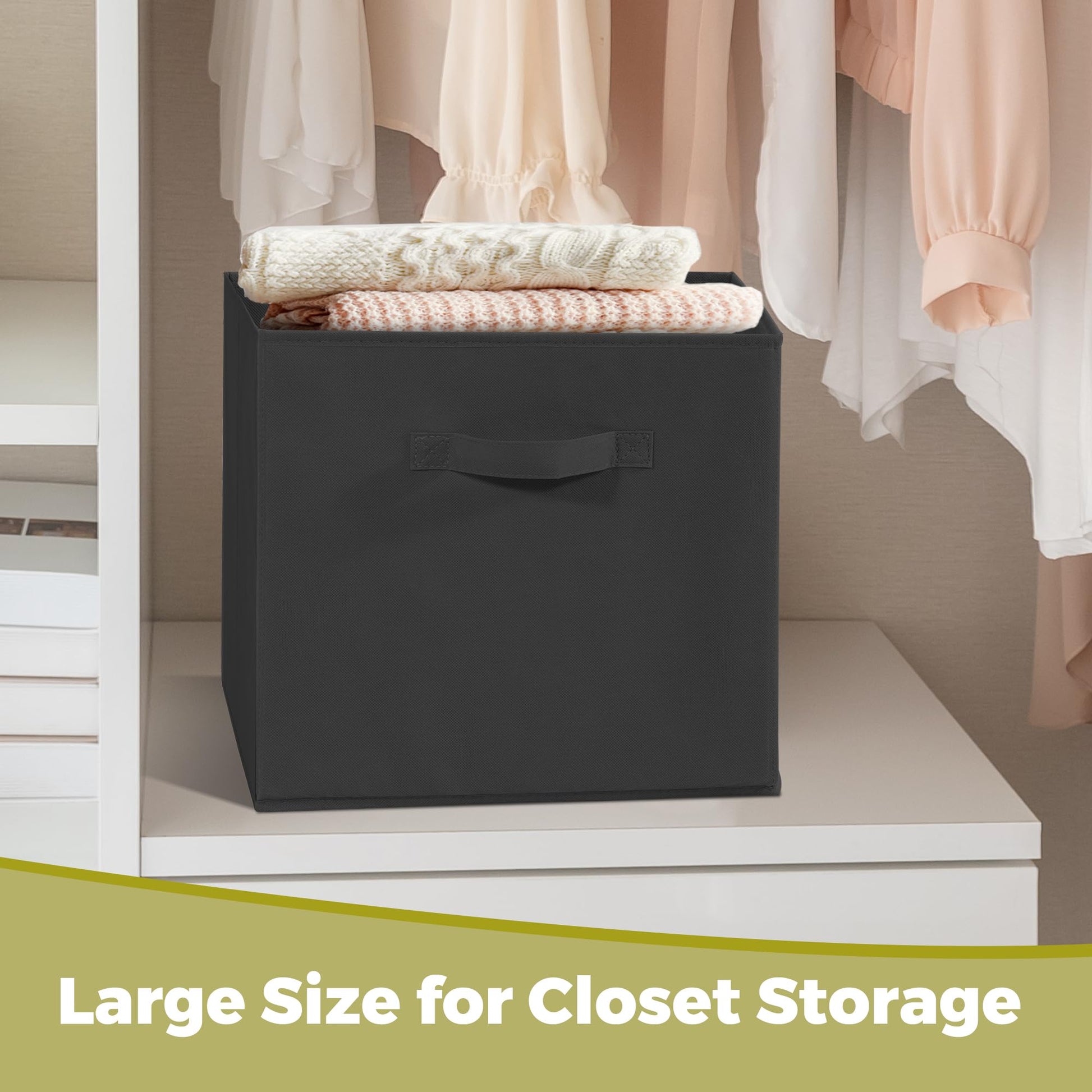 STORAGEIDEAS 11x11 Storage Bins, Set of 4 Storage Cubes, Collapsible Cube Storage Bins, Fabric
