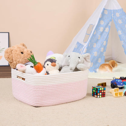Large Storage Baskets for Shelves, Closet Organizers Bins for Clothes Blanket Towels, Baby Nursery