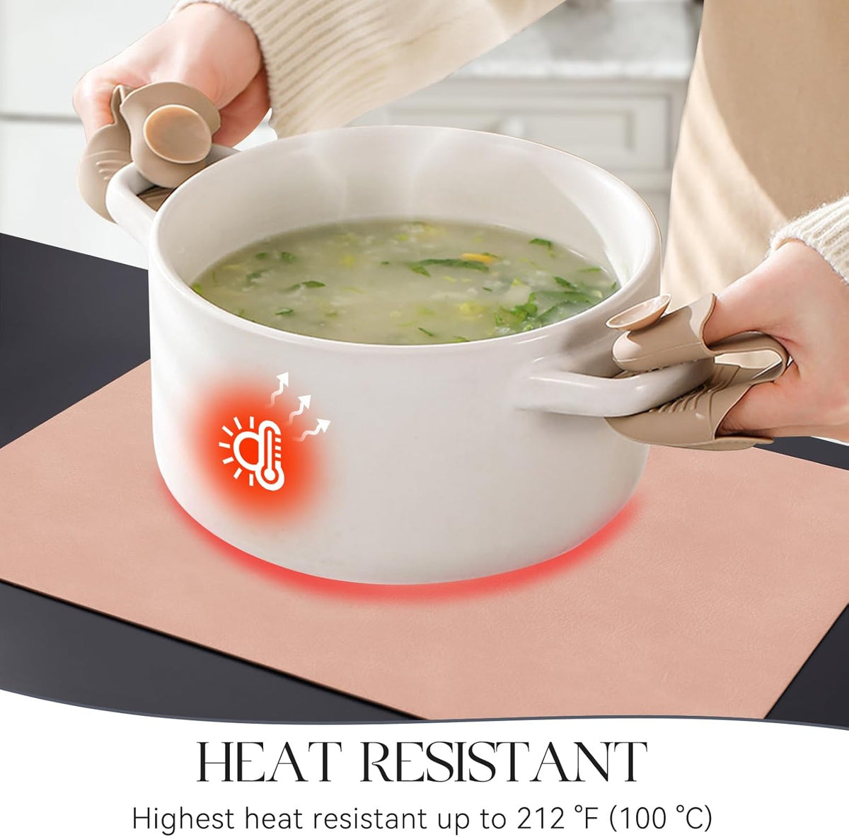 MOSAYT Vinyl Placemats Set of 6-12 X 17 Inch - Faux Leather 100% Waterproof Oil-Proof Wipeable PU