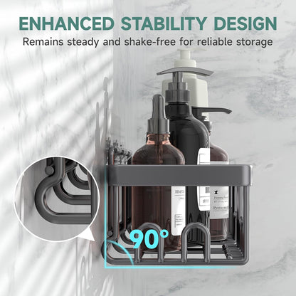 Veken Rustproof & Waterproof Shower Caddy 6-Pack, No Drilling Adhesive Shelves Rack with Soap