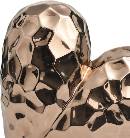 Deco 79 Ceramic Heart Decorative Sculpture Dimensional Angled Origami Inspired Home Decor Statue