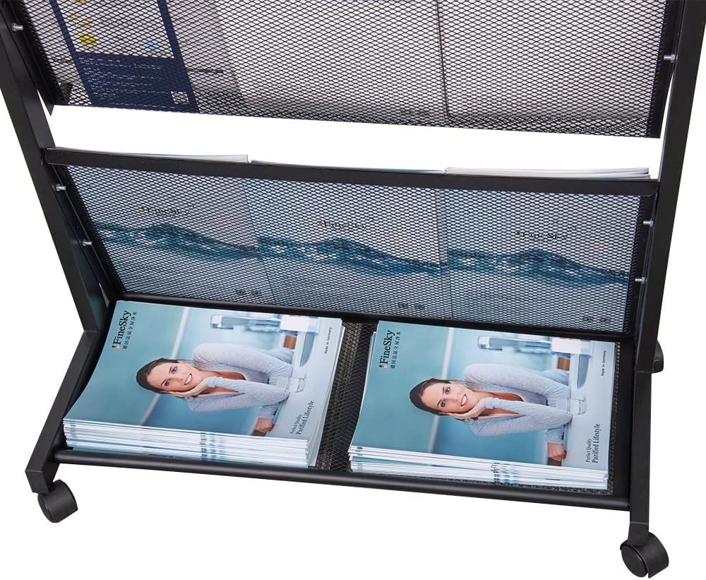 Floor Magazine Rack brochure Display Stand for Offices and Public Reception Area，Literature Rack