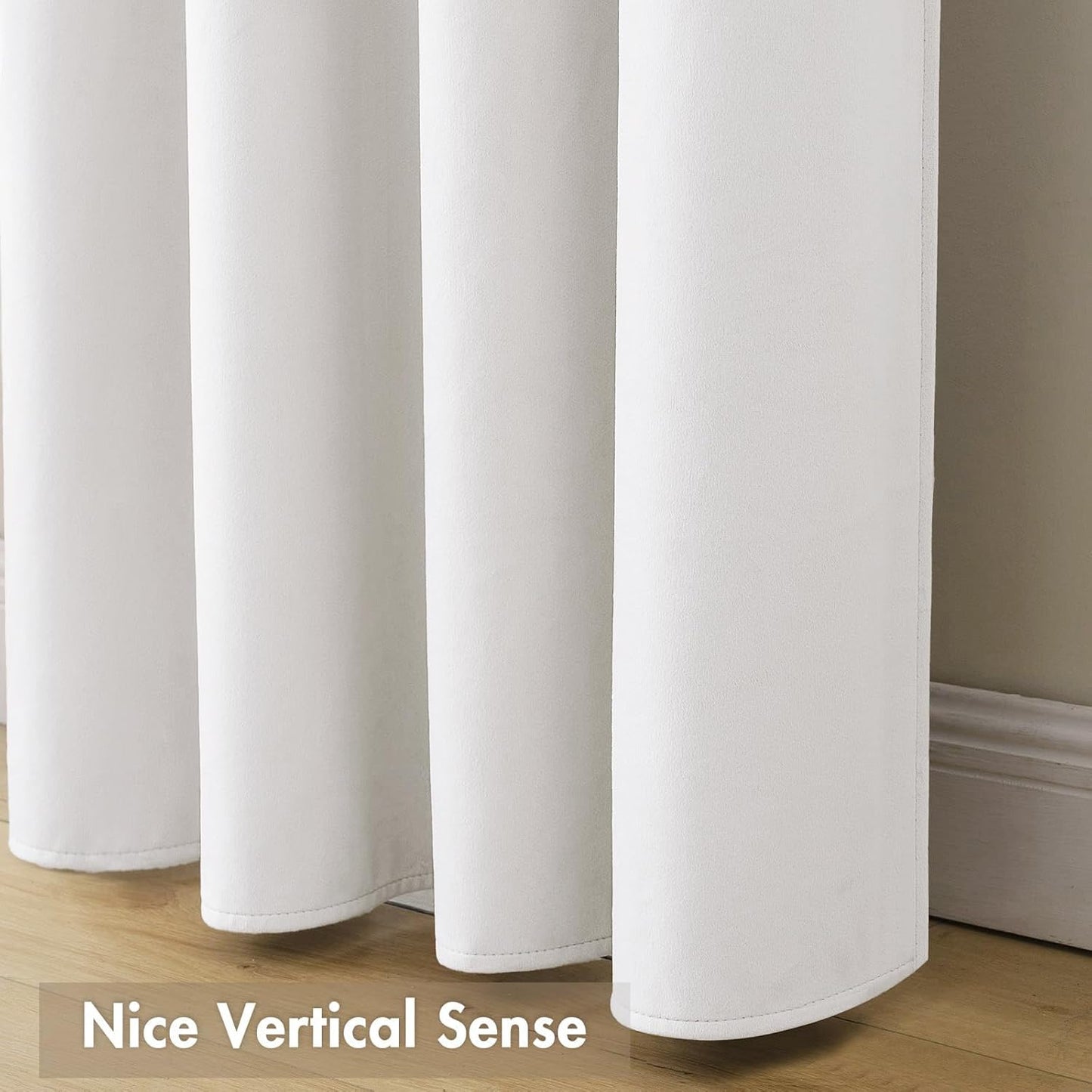 MIULEE White Velvet Curtains Thermal Insulated Blackout Curtain Drapes for Bedroom Living Room