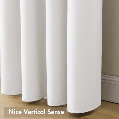 MIULEE White Velvet Curtains Thermal Insulated Blackout Curtain Drapes for Bedroom Living Room