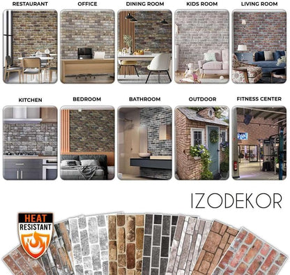 IZODEKOR 3D Wood Effect Wall Panels - Faux Wood Paneling for Living Room, Kitchen, Bathroom and