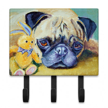 Caroline's Treasures 7423TH68 Pug Bunny Rabbit Leash or Key Holder, Wall Hooks, Key Hooks Holder