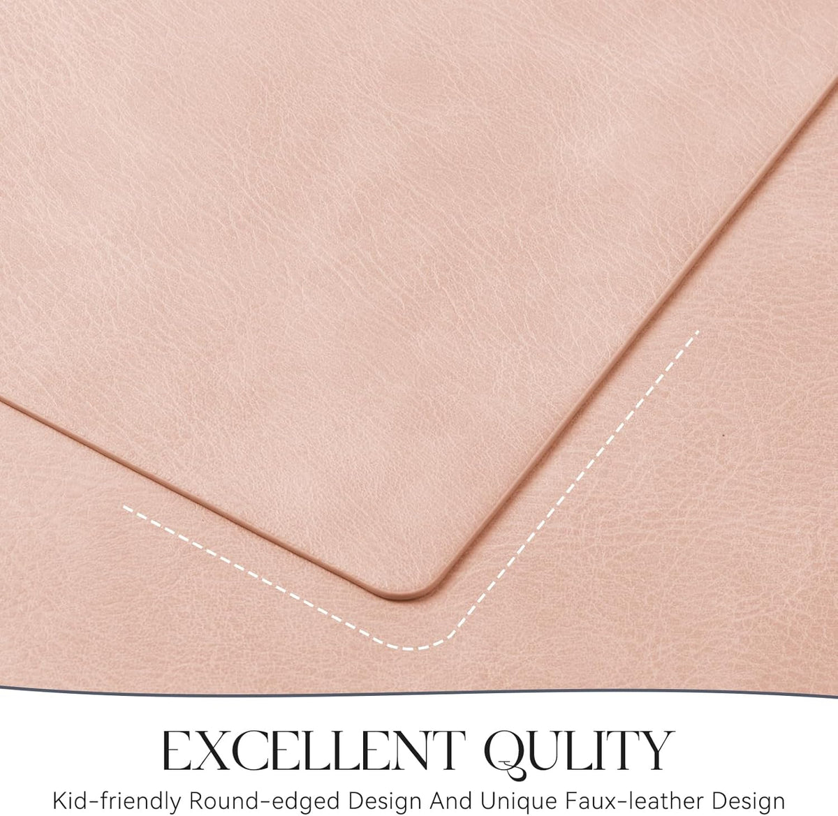 MOSAYT Vinyl Placemats Set of 6-12 X 17 Inch - Faux Leather 100% Waterproof Oil-Proof Wipeable PU