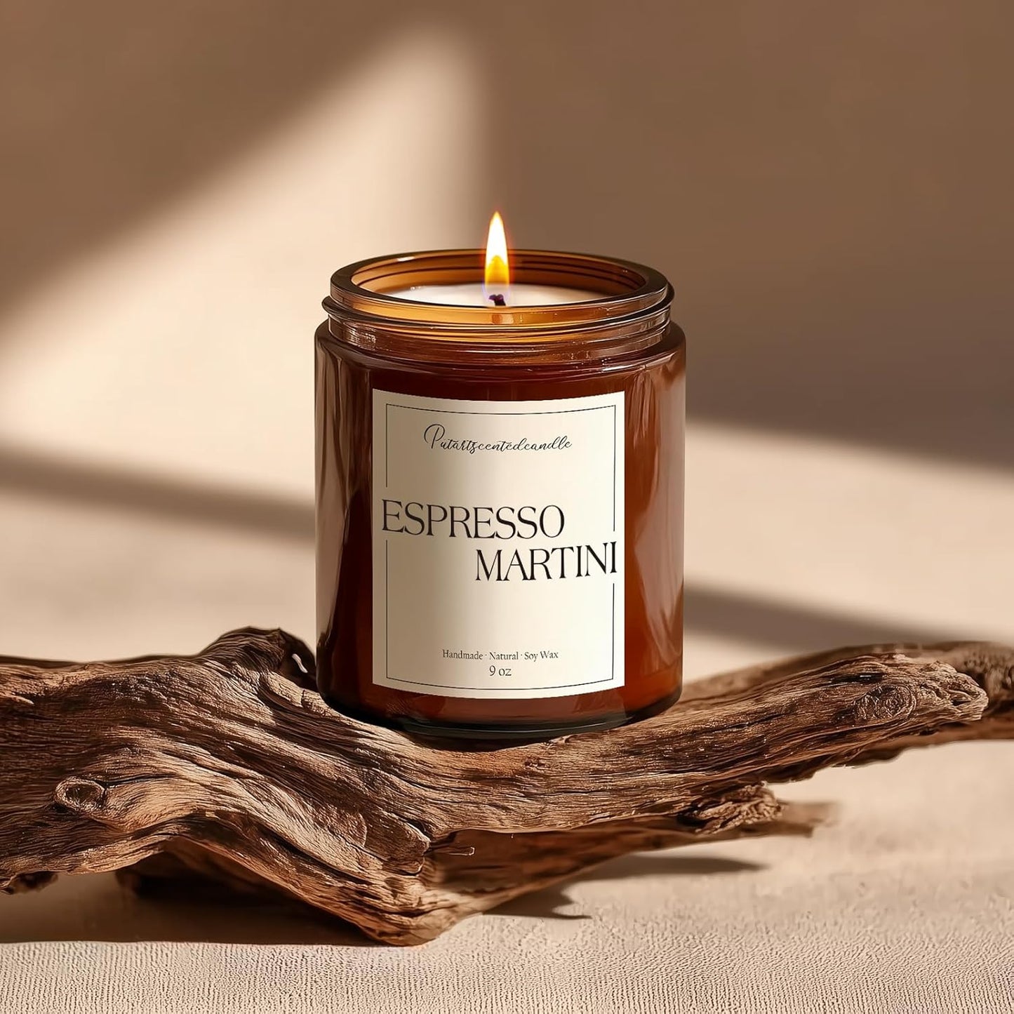 Espresso Martini Highly Scented Candles for Home, 9oz Natural Soy Aromatherapy Coffee Candle with