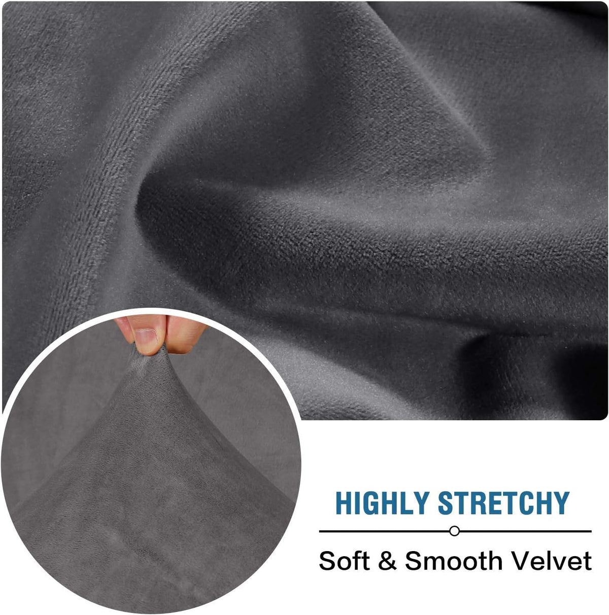 H.VERSAILTEX Velvet Stretch Couch Cushion Cover Plush Cushion Slipcover for Chair Loveseat Sofa
