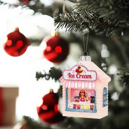 Hanging Christmas Ornaments, 2025 Glass Blown Christmas Tree Ornaments, Pink Christmas Tree