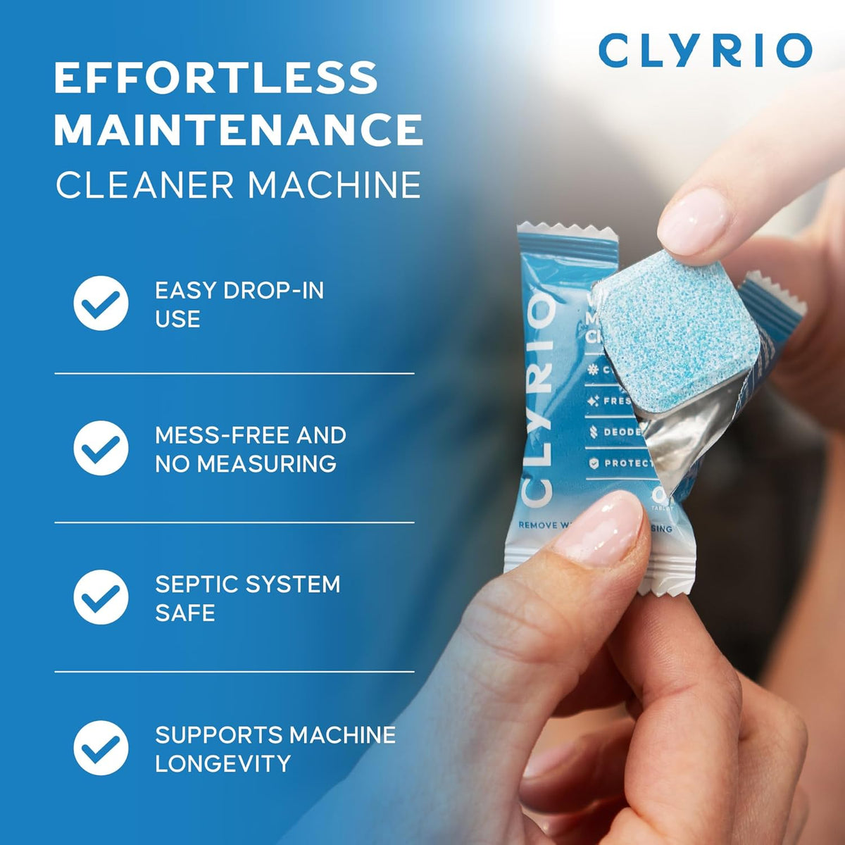 Clyrio Washing Machine Cleaner, 1-Year Supply of Washing Machine Cleaning Tablets, Great for