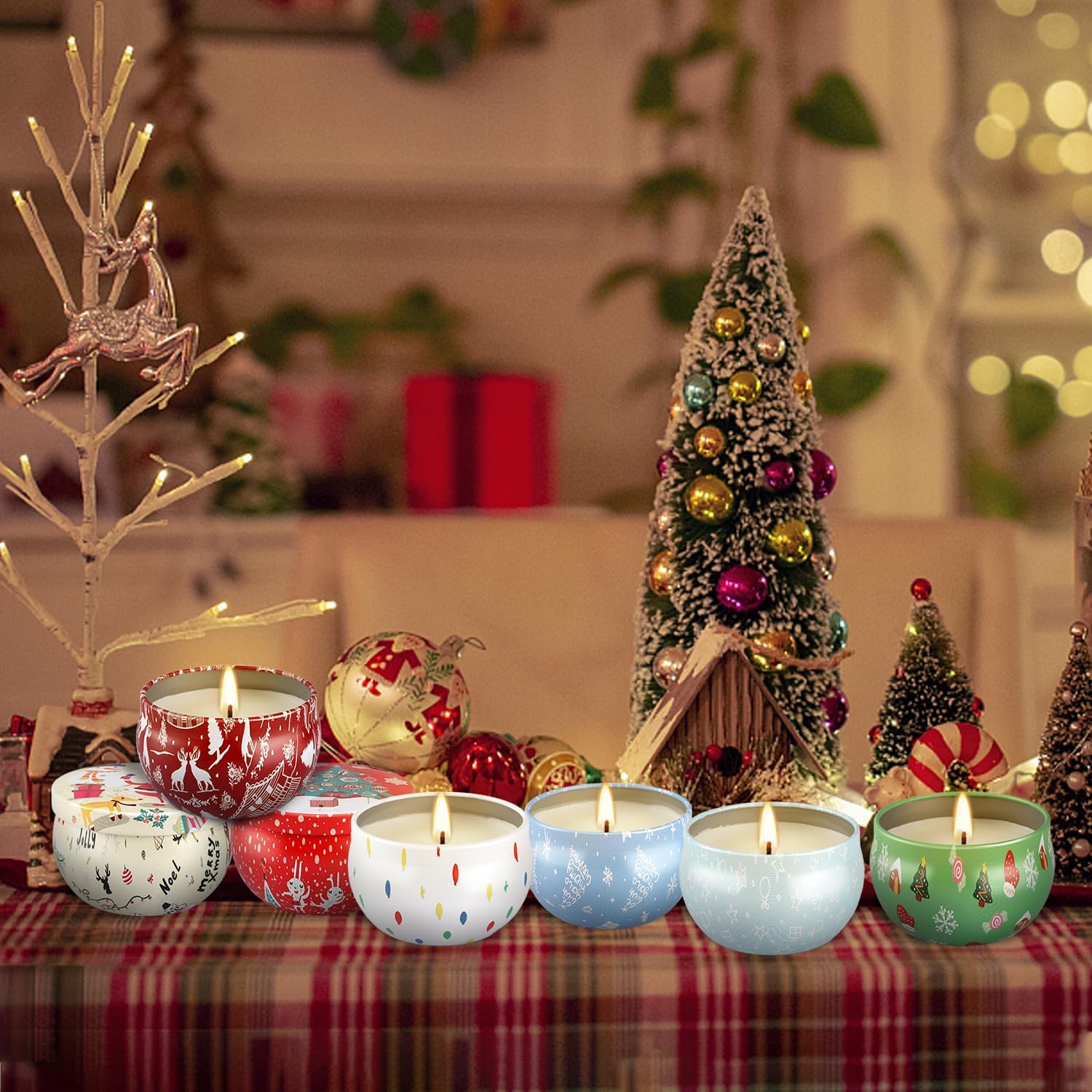 24Pack Christmas Scented Candles Gift- Aromatherapy Candle-2.5oz Soy Wax-Long Lasting Burn time