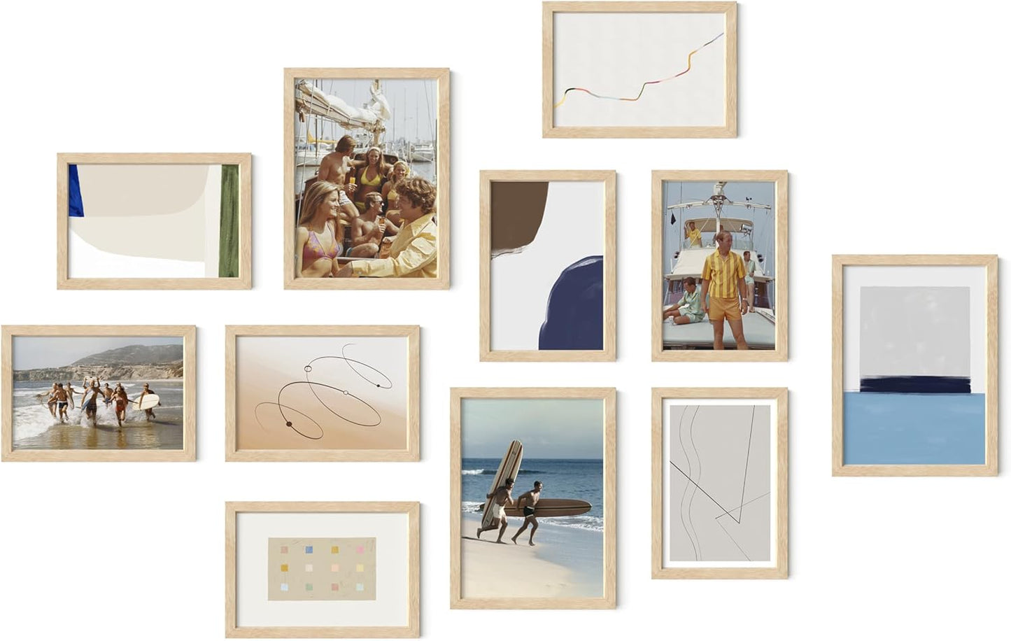 HAUS AND HUES Natural Oak Wood Gallery Wall Tabletop Frames Made with Real American Oak and
