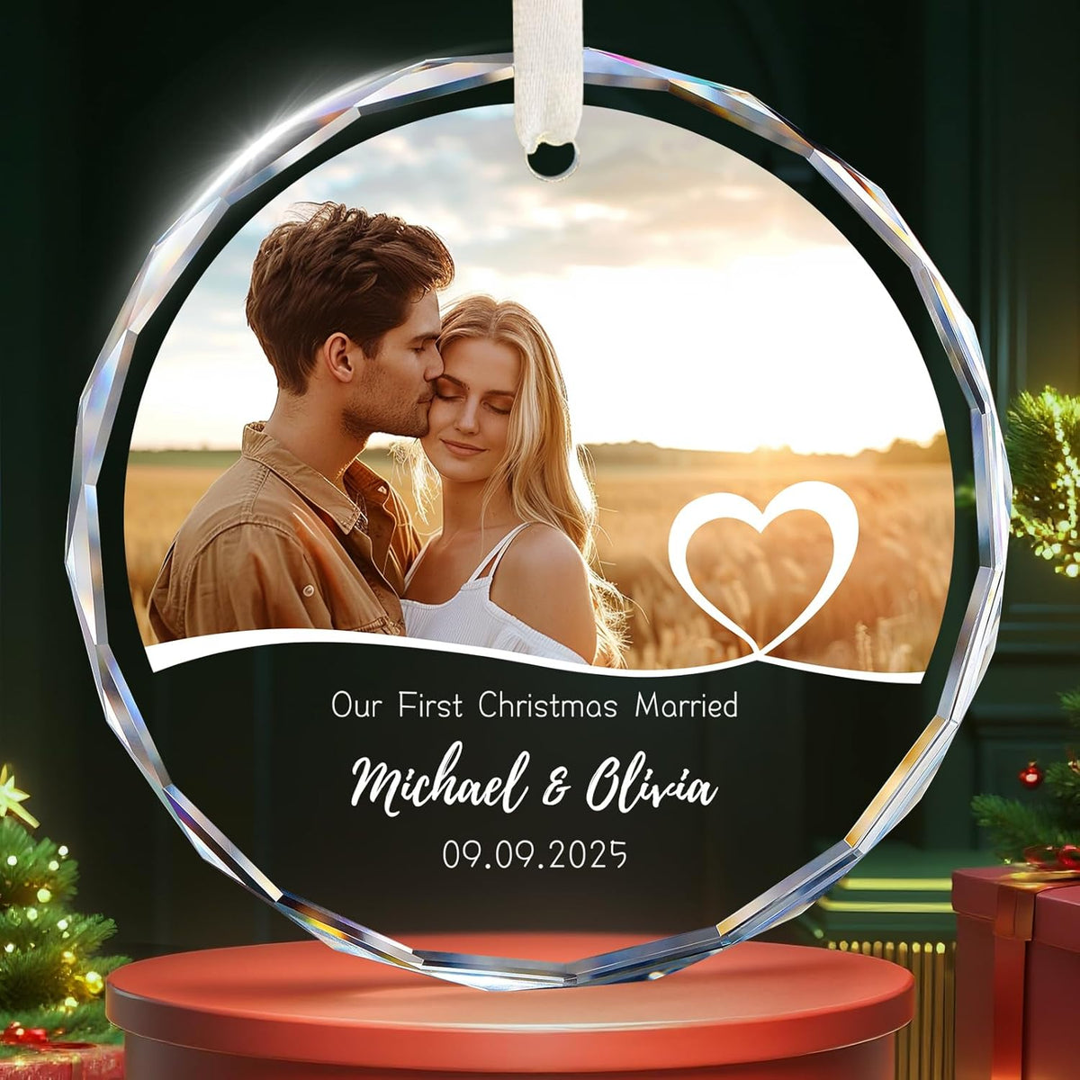 Personalized First Christmas Engaged Ornaments, Engagement Gifts for Couples 2025, Bride to be