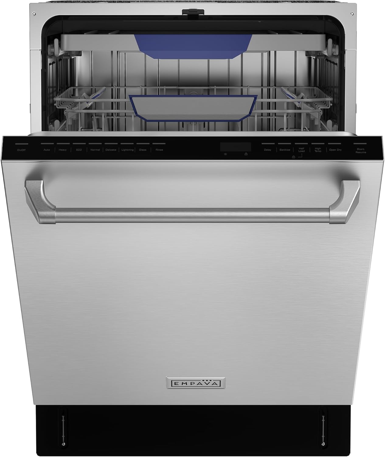 Empava 24 Inch Built-in Dishwasher, Stainless Steel Tub, 15 Place Settings 8 Wash Cycles, 3 Racks