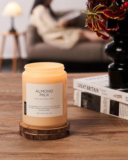 M&SENSE Creamy Vanilla Scented Candles for Home, 19.4oz 110 Hours Long Lasting Non Toxic Natural