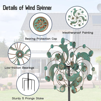 DREAMYSOUL Wind Spinner, Kinetic Wind Spinners Outdoor Metal, Garden Spinner for Yard Outside Patio