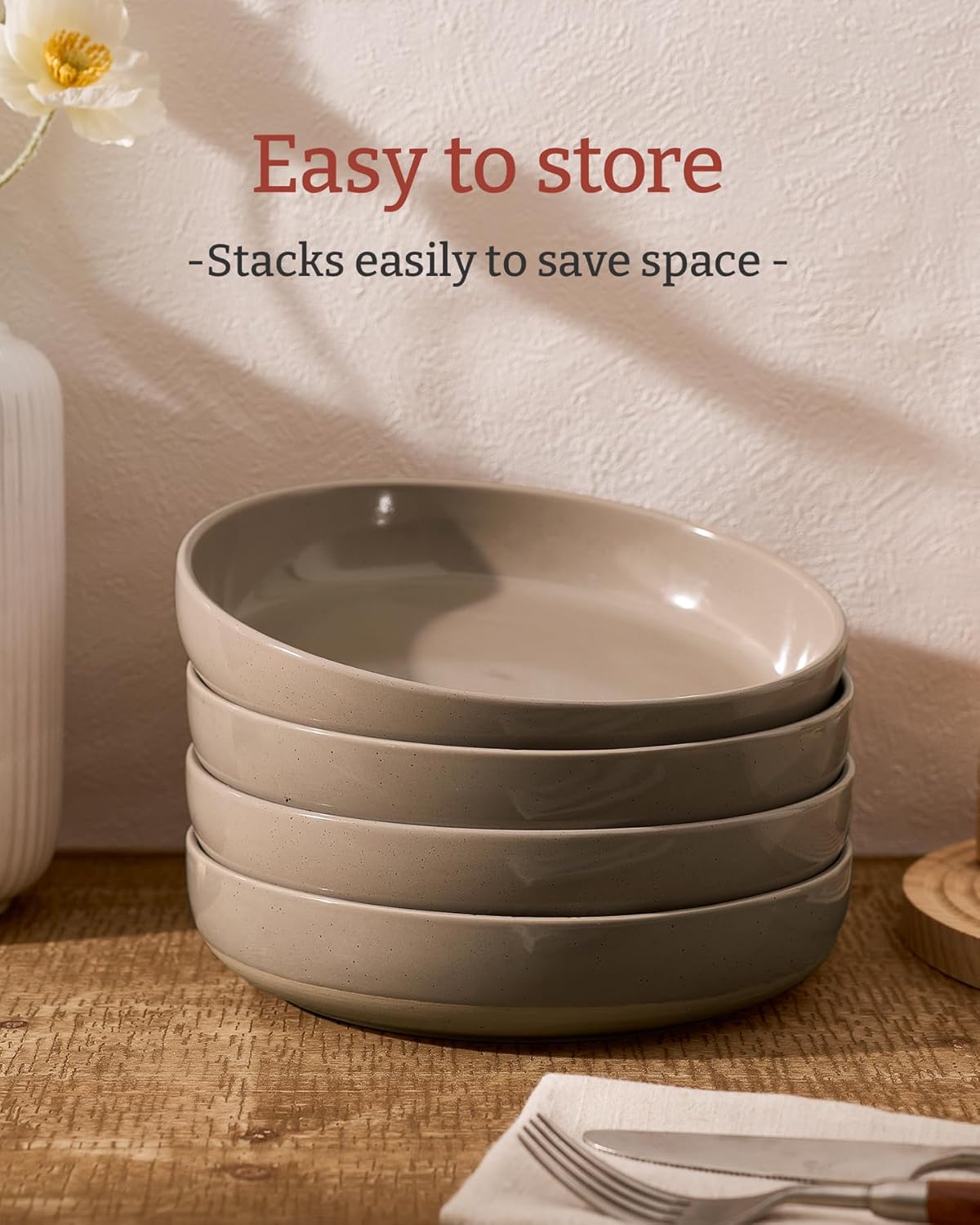 famiware Milkyway 33 oz Bowl Set, Pasta Bowls Set of 4, Salad Bowls Perfect for Your Friend for