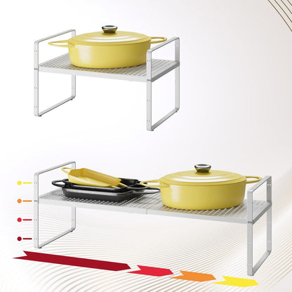 Hole Pattern Expandable Shelf Organizer,1Pack 10.2" Wide Easy to Assemble Cabinet Organizer Shelf