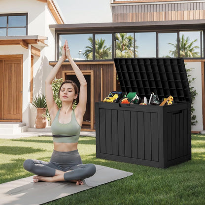 DRATO 45 Gallon Deck Box, Outdoor Storage Box for Patio Furniture, Patio Cushions, Gardening Tools