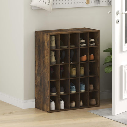 Furinno FANO 25-Cube Shoe Rack, Stackable Shoe Organizer, Amber Pine