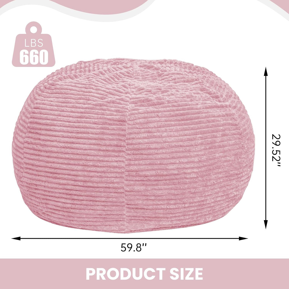 Large Bean Bag Chair, 6FT Giant Beanbag Chairs with Memory Foam Filled, Bean Bag Chairs for Adults