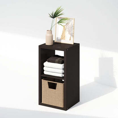 Furinno Cubic Extra Thick 2-Cube Closet Organizers and Storage, Dark Oak