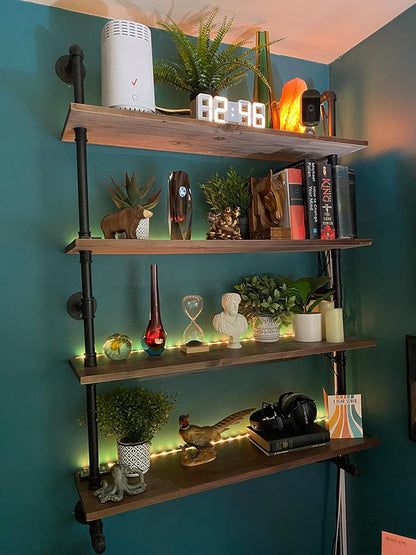 ROGMARS Floating Shelves for Wall,Solid Wood Shelves Industrial Pipe Shelving 36inch for Wall