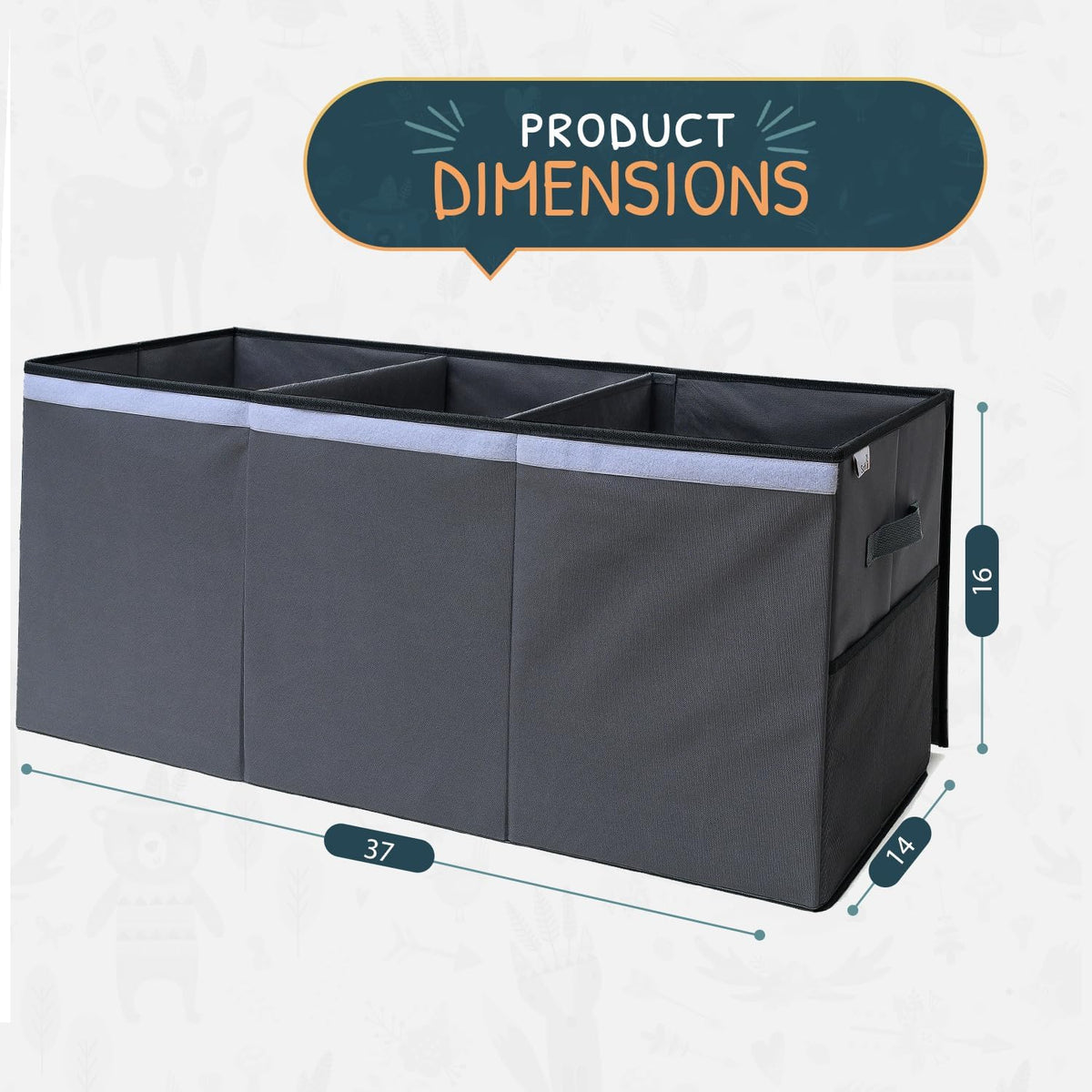 Extra Large Toy Storage Organizer with Lid - Sturdy, Collapsible Toy Chest Storage Box Design